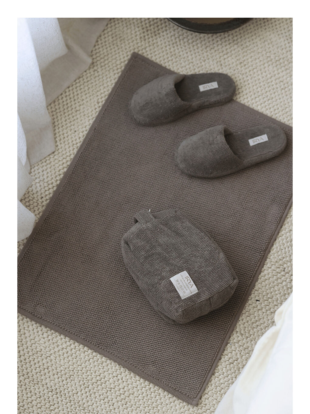 Velluna Tekli Havlu Banyo Paspası 50x80 cm Gri-3