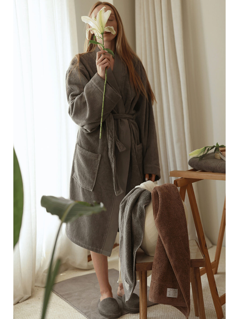 Velluna Tekli Havlu Banyo Paspası 50x80 cm Gri-4