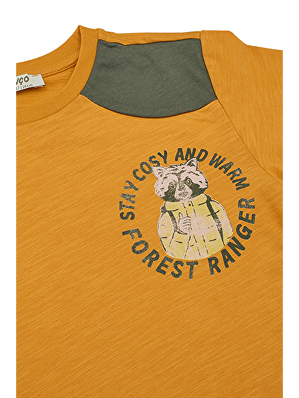 Turuncu Erkek Çocuk Baskı Detaylı Uzun Kollu Tişört-8