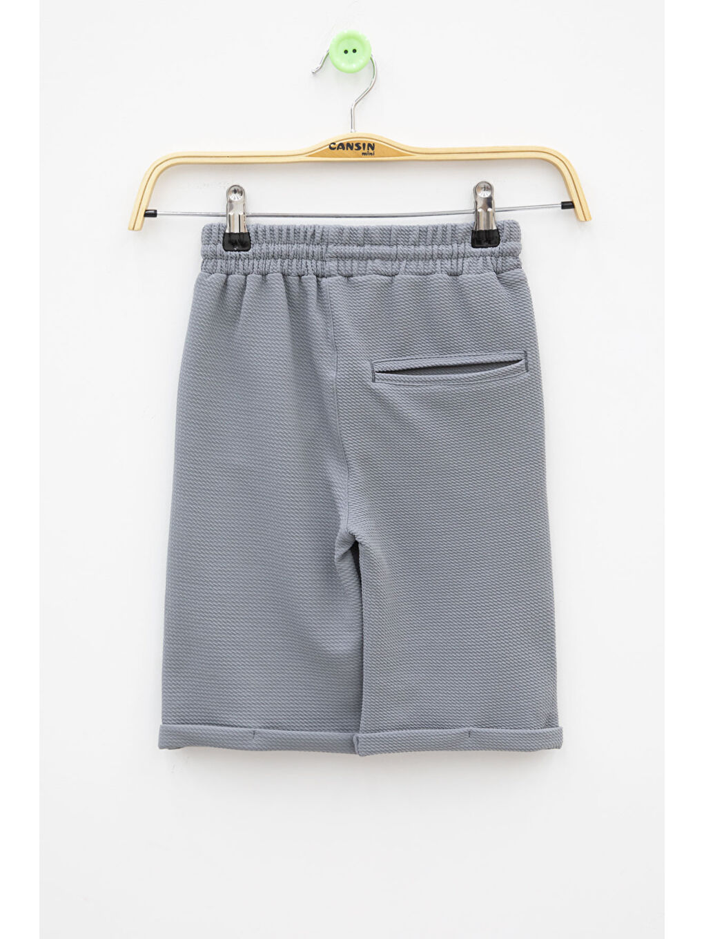 Gri Beli Lastikli Ponpon Kumaş Basic Erkek Çocuk Şort 21168-2