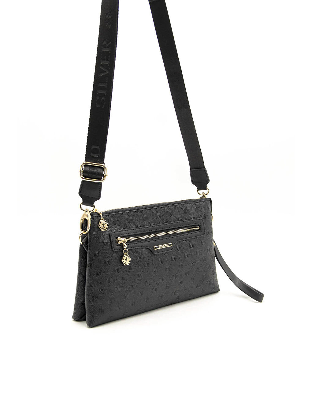 Siyah Kadın Çapraz Çanta 1129-43944 ÇAPRAZ BAYAN ÇANTASI M46 SİYAH-MAT SİYAH-1