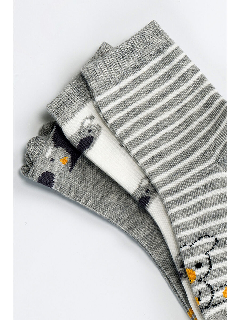 Ekru Erkek Çocuk Dikişsiz 3 'lü Soket Çorap 3 Yaş - 6 yaş-2