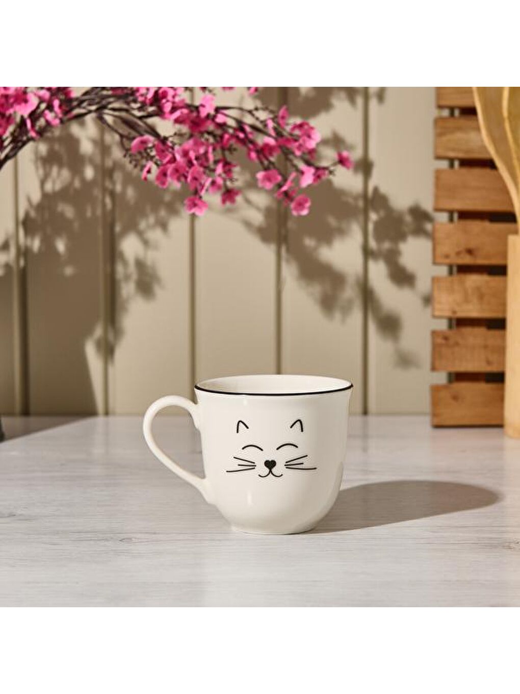 Kitchen Desenli Kupa - Beyaz - 290 ml