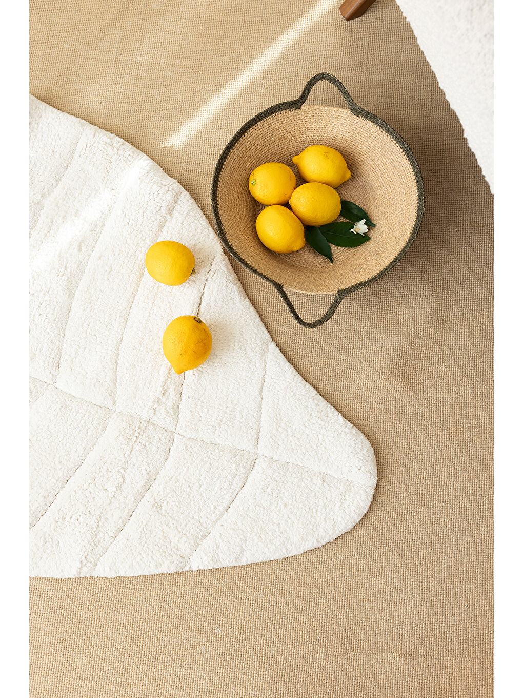 Lila Tropic Tekli Banyo Paspası %100 Pamuk 70x110 cm Ekru-3