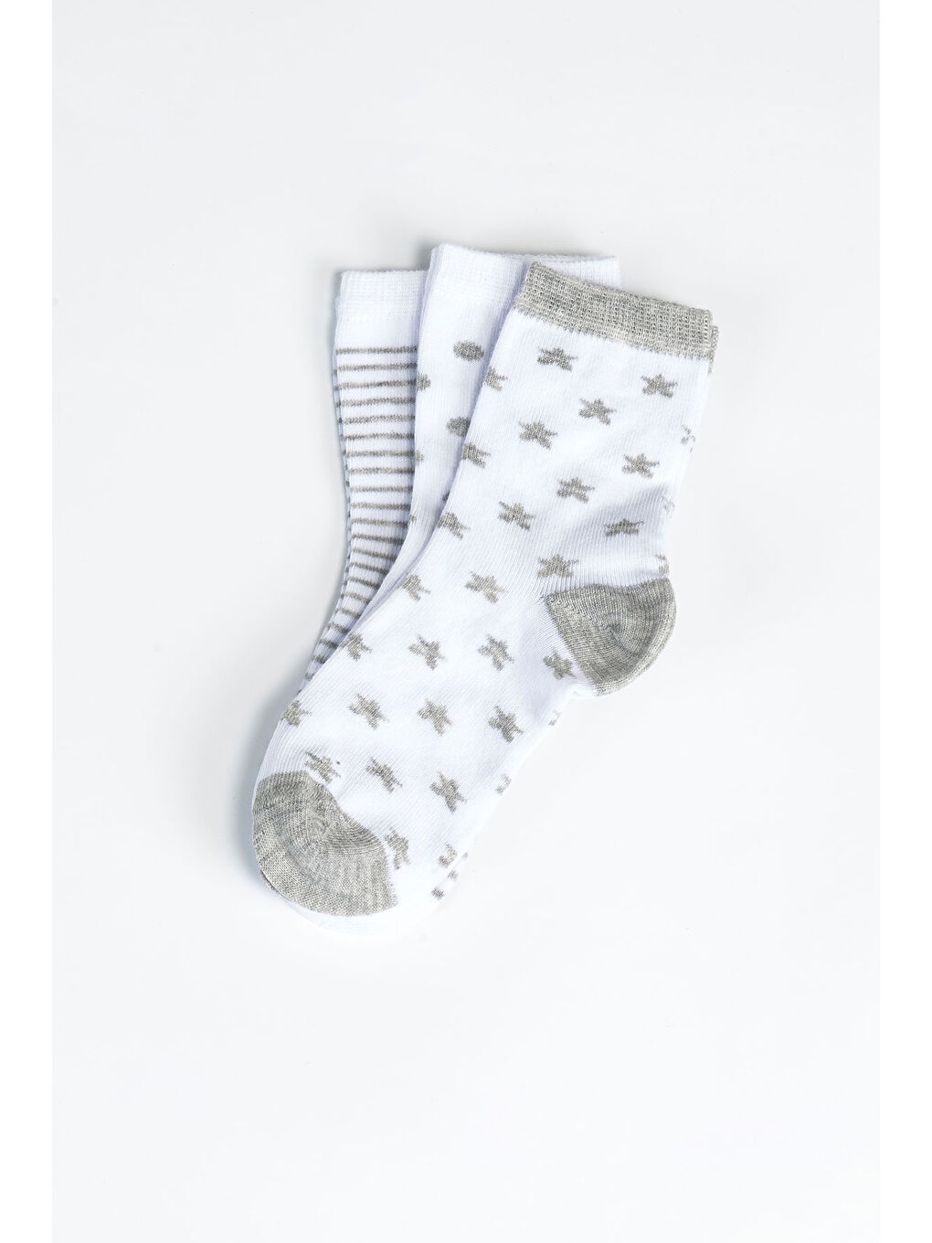 Ekru Erkek Çocuk Dikişsiz 3 'lü Soket Çorap 3 Yaş - 6 yaş-1
