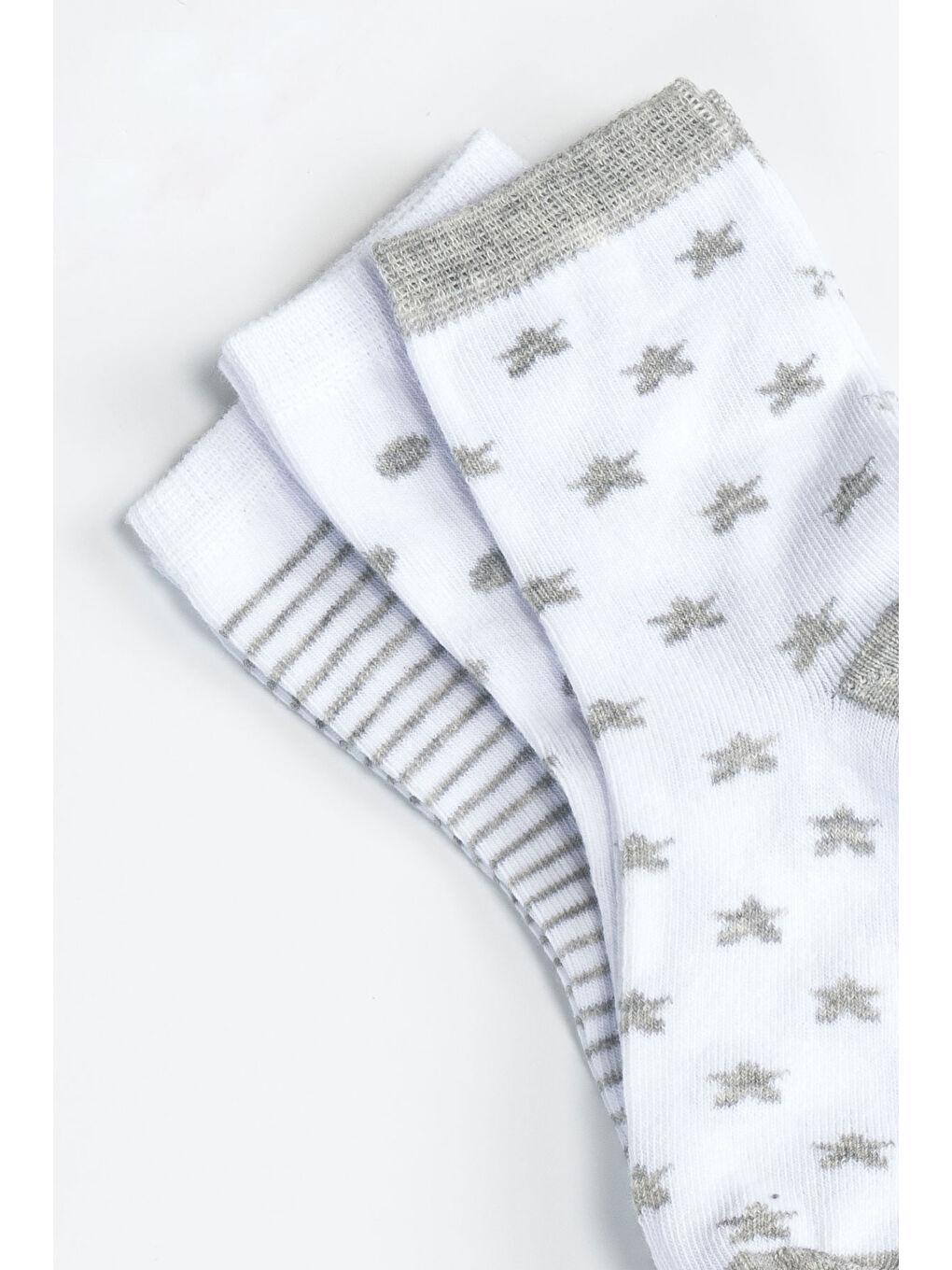 Ekru Erkek Çocuk Dikişsiz 3 'lü Soket Çorap 3 Yaş - 6 yaş-2