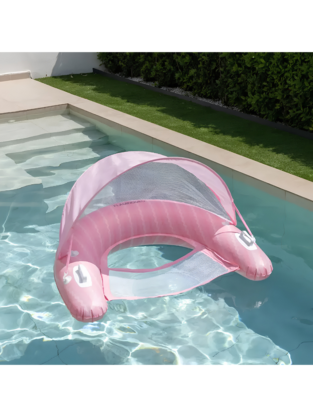 Pembe Tenteli Fileli Havuz Koltuğu Tango Pink-1