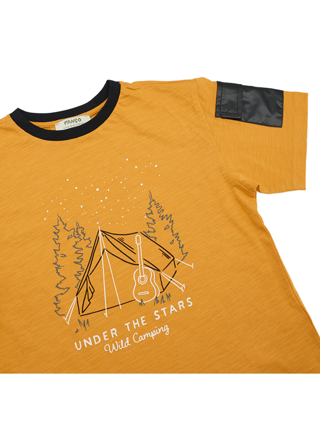 Turuncu Erkek Çocuk Baskı Detaylı Tişört-6