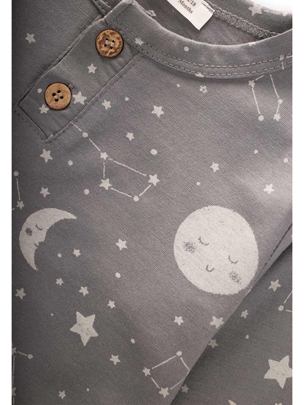 Baskılı Pijama Takım 1-8 Yaş Gri-2