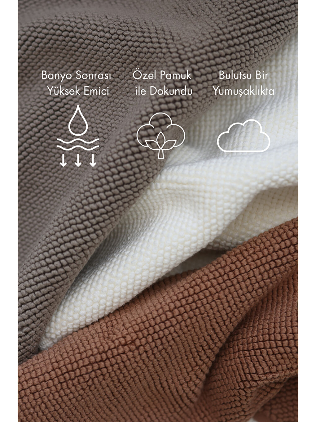 Kahverengi Velluna Tekli Havlu Banyo Paspası 50x80 cm Mocha-1