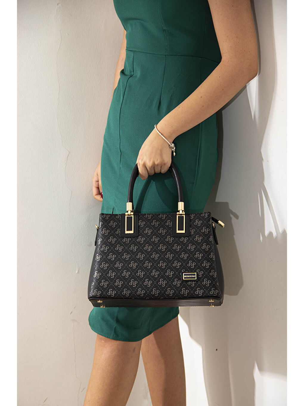 Kadın Çapraz Çanta 1000-43273 M178 Siyah Platin -Mat Siyah-1