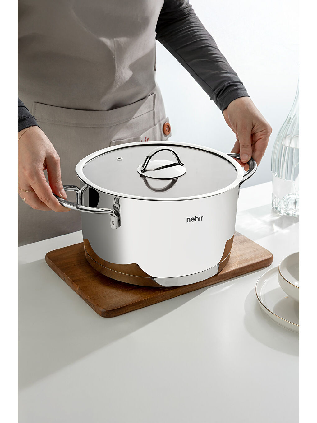 Gri Silver Trend 18 cm Paslanmaz Çelik Derin Tencere