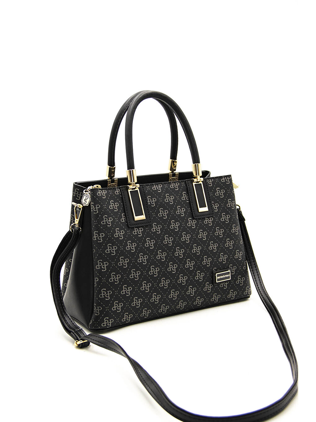 Kadın Çapraz Çanta 1000-43273 M178 Siyah Platin -Mat Siyah-5