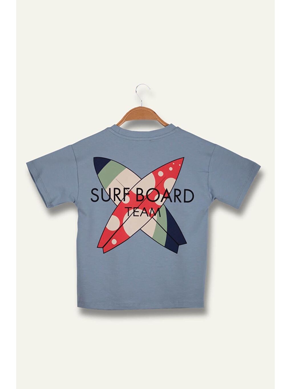 Erkek Çoçuk Sörf Baskılı T-Shirt - Mavi-1