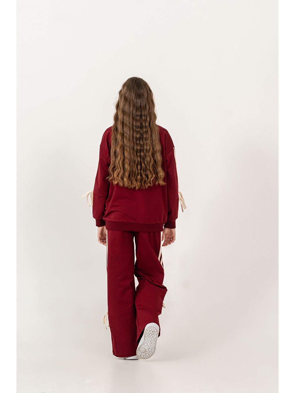 Bordo Positive Baskılı Üst Kollar Biyeli Alt Biyeli Takım-2