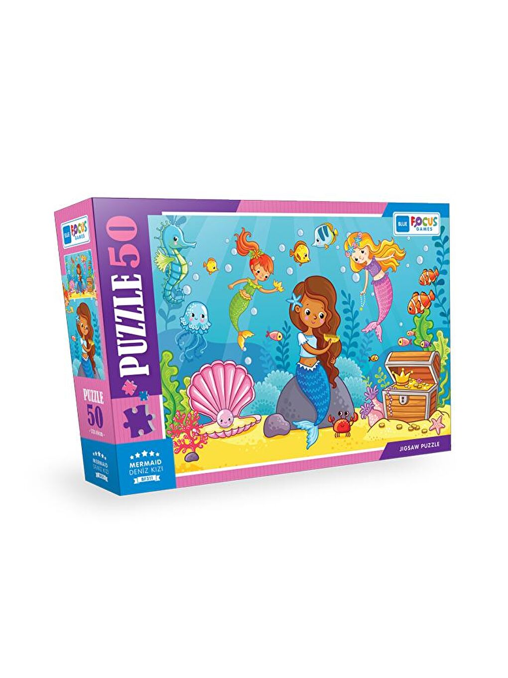 Blue Focus Karışık 50 Parça Puzzle - Deniz Kızı (Mermaid) - 1