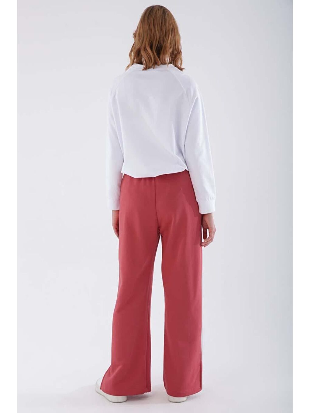 Pembe Gül Kurusu-Paçası Yırtmaçlı Eşofman Altı-3