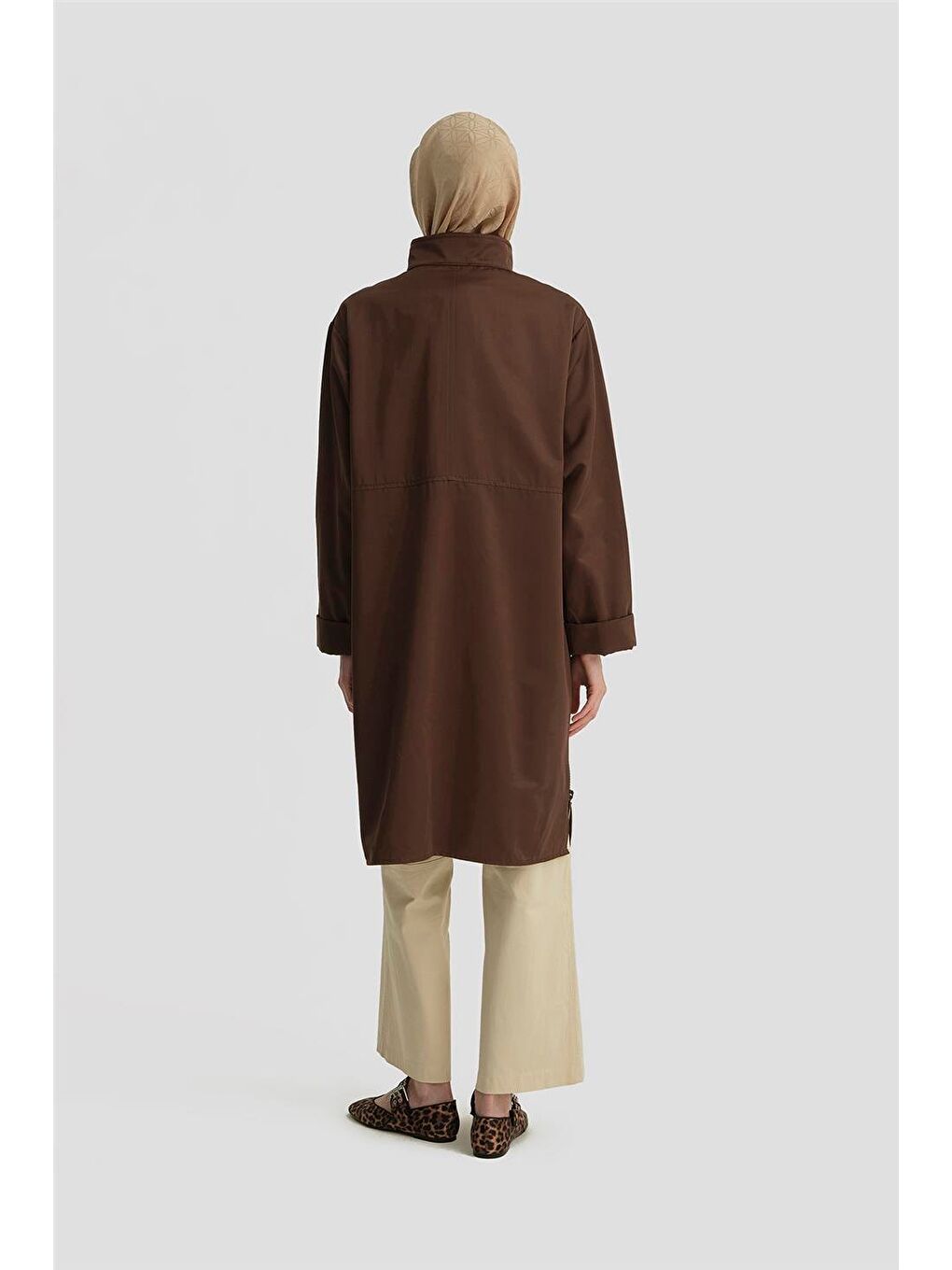 Yanları Ve Önü Fermuarlı Kap 25Y7809 Kahverengi-4