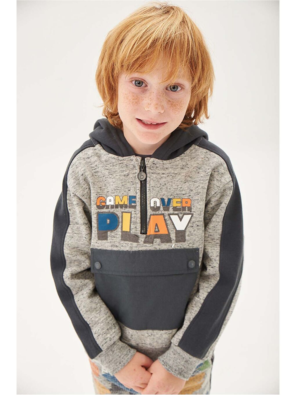 Siyah Erkek Çocuk Sweatshirt Desenli