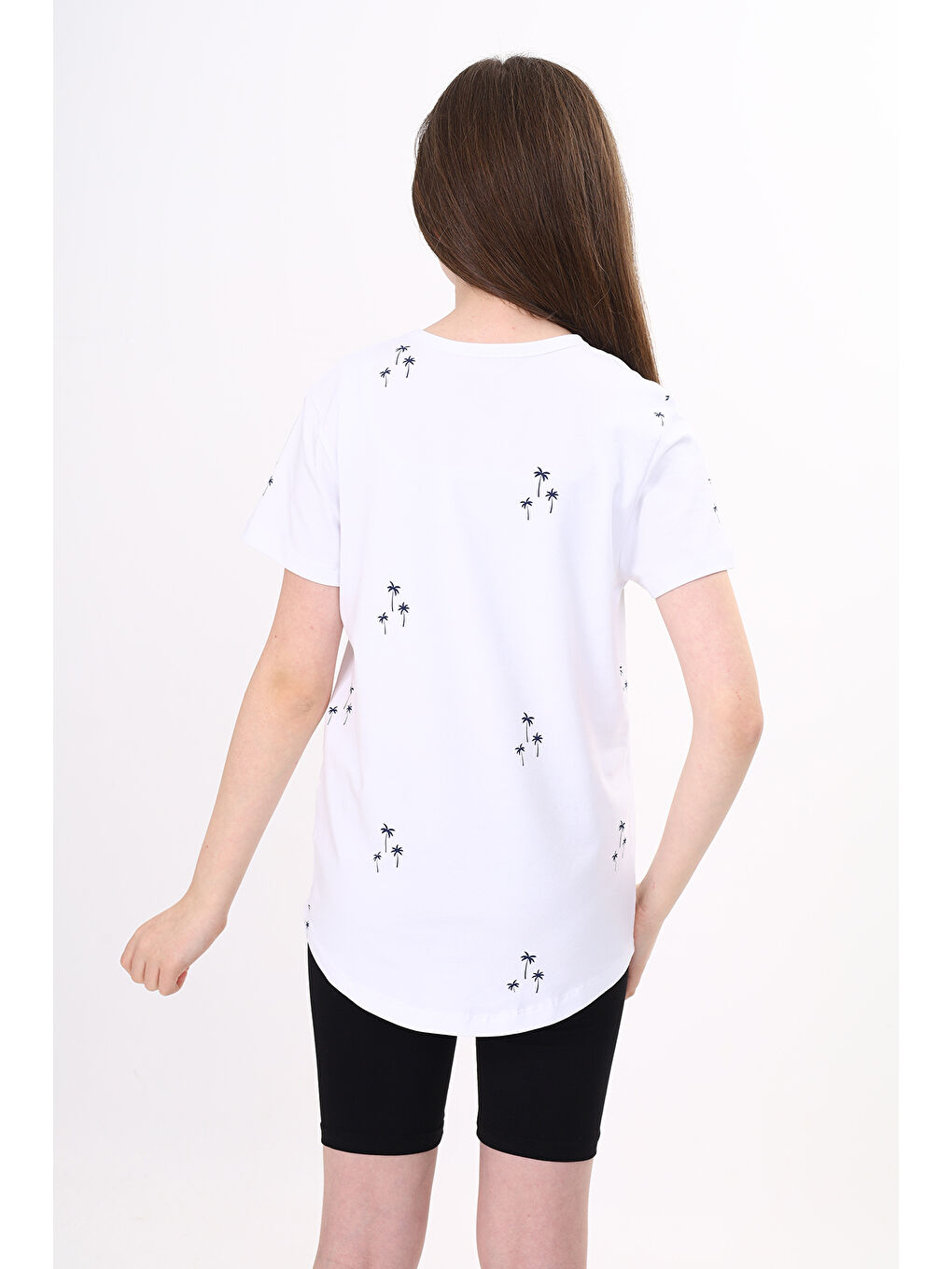 Beyaz Kız Çocuk Baskılı Tişört-3