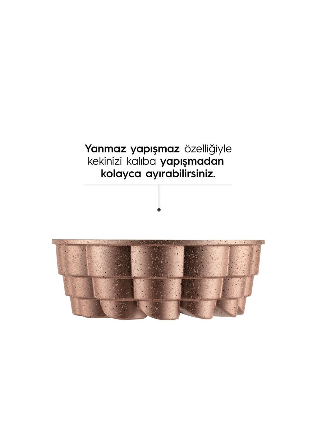 Sarı Manolya Rose Gold Döküm Kek Kalıbı 25 Cm-1