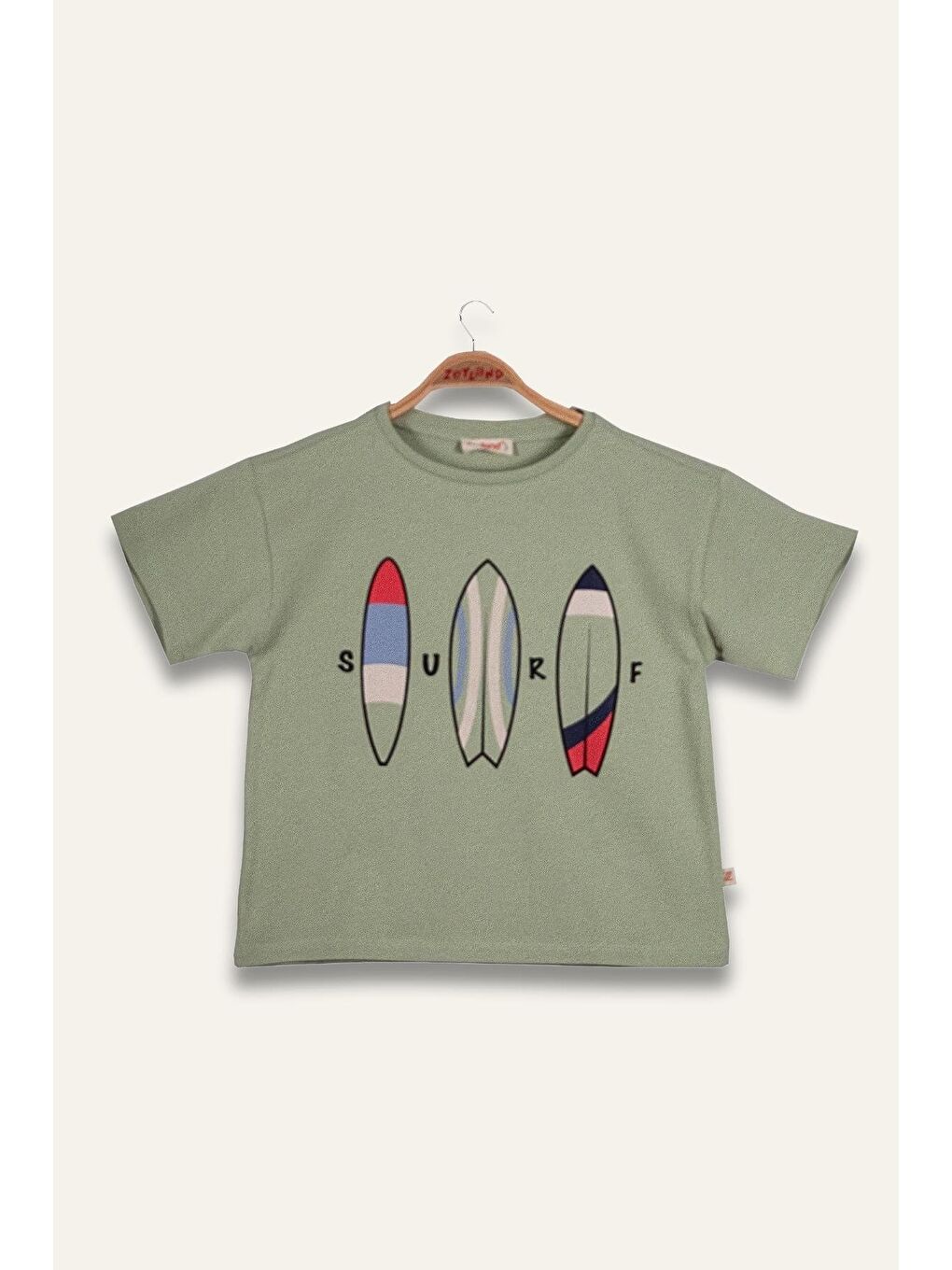 Erkek Çoçuk Sörf Baskılı T-Shirt - Yeşil