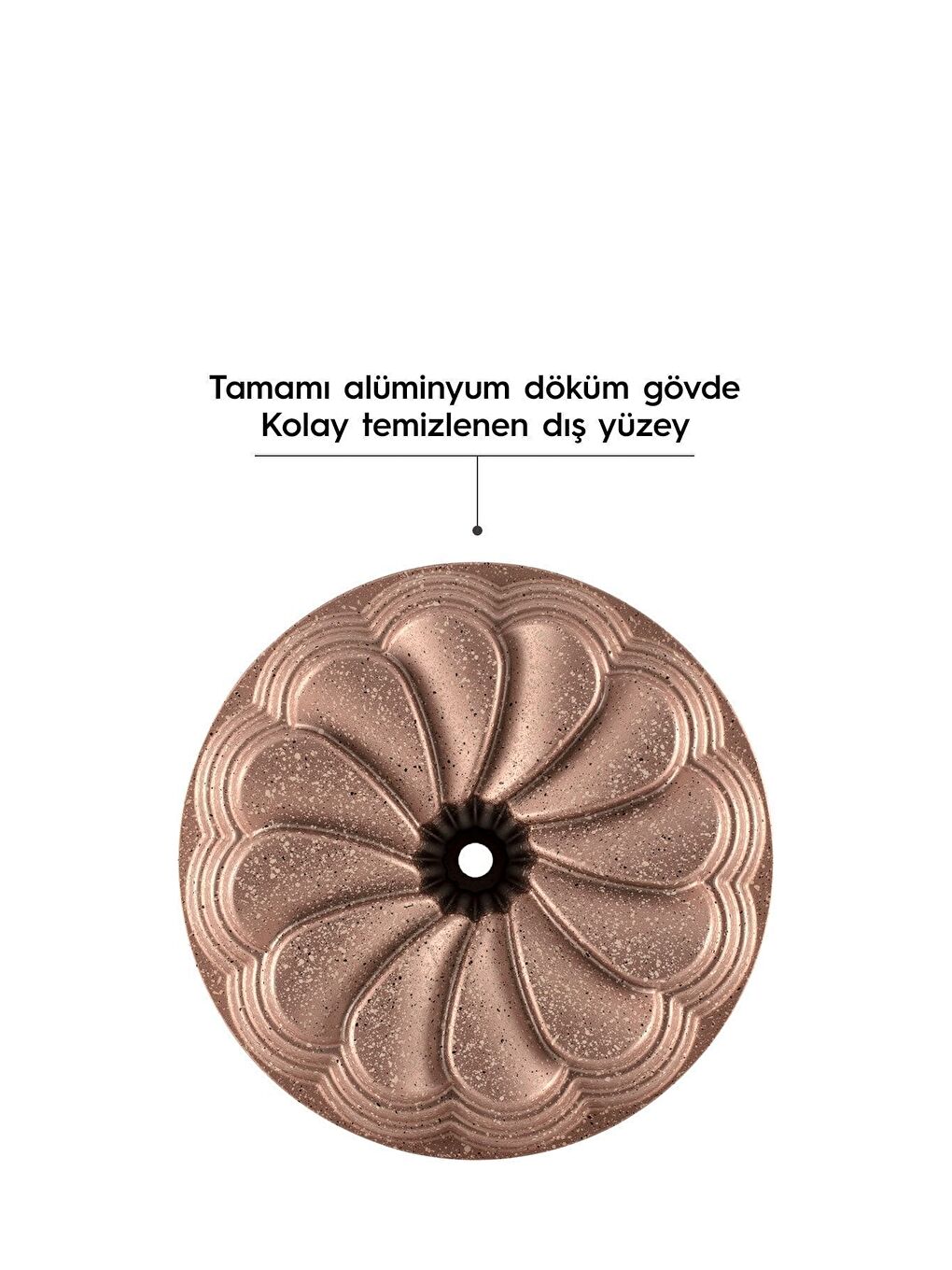 Sarı Manolya Rose Gold Döküm Kek Kalıbı 25 Cm-2