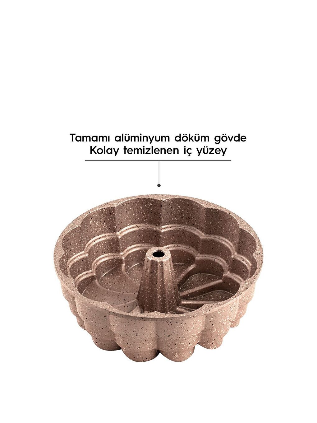 Sarı Manolya Rose Gold Döküm Kek Kalıbı 25 Cm-3