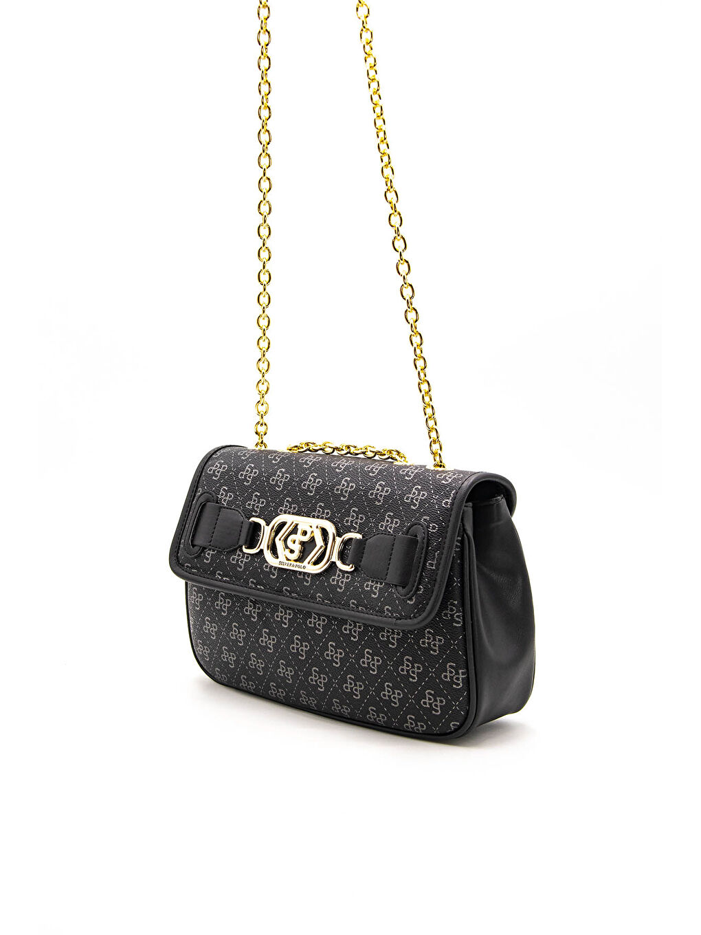 Siyah Kadın Çapraz Çanta 1087-43844 ÇAPRAZ BAYAN ÇANTASI M178 SİYAH PLATİN-MAT SİYAH-4