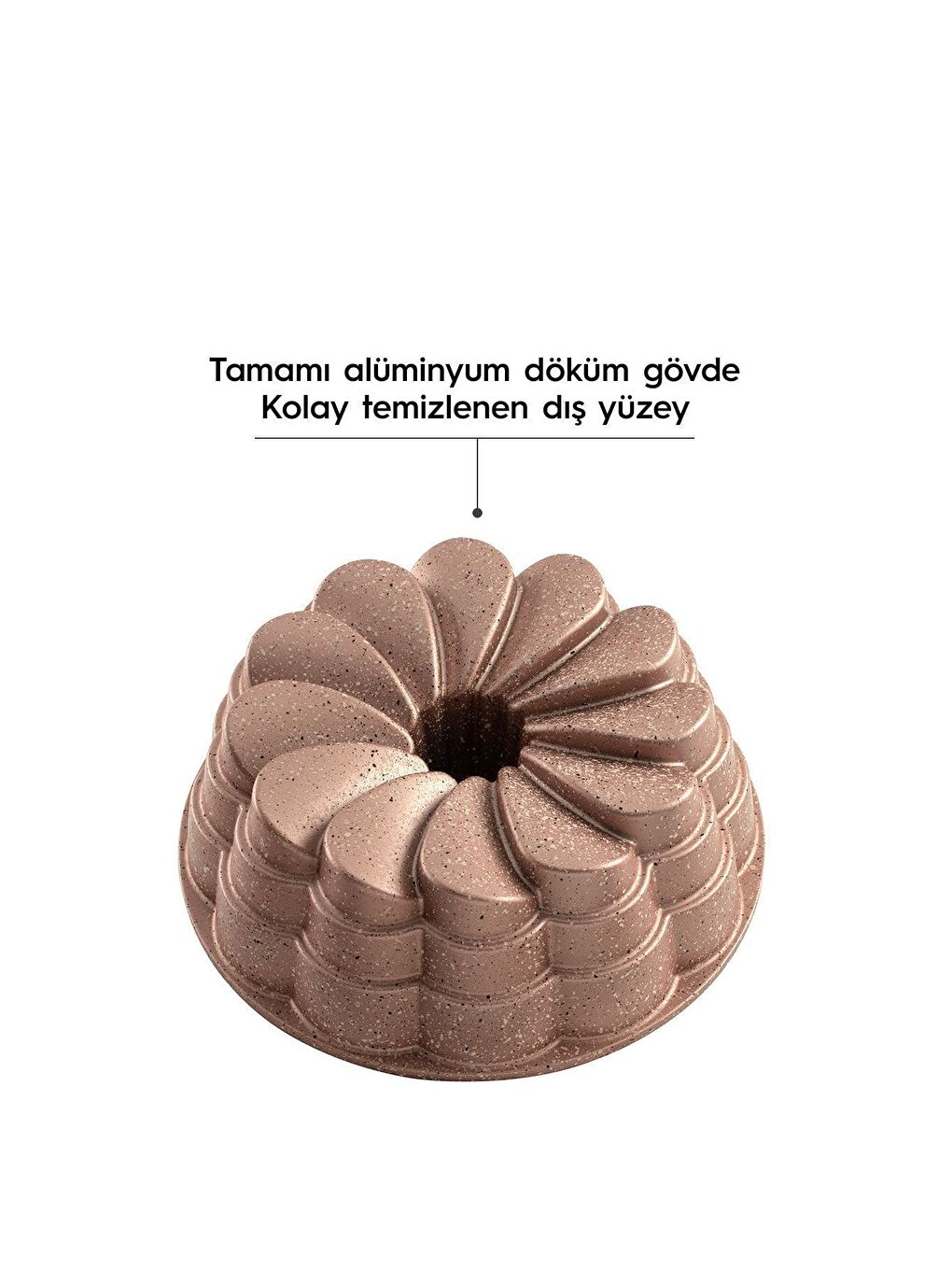 Sarı Manolya Rose Gold Döküm Kek Kalıbı 25 Cm-4