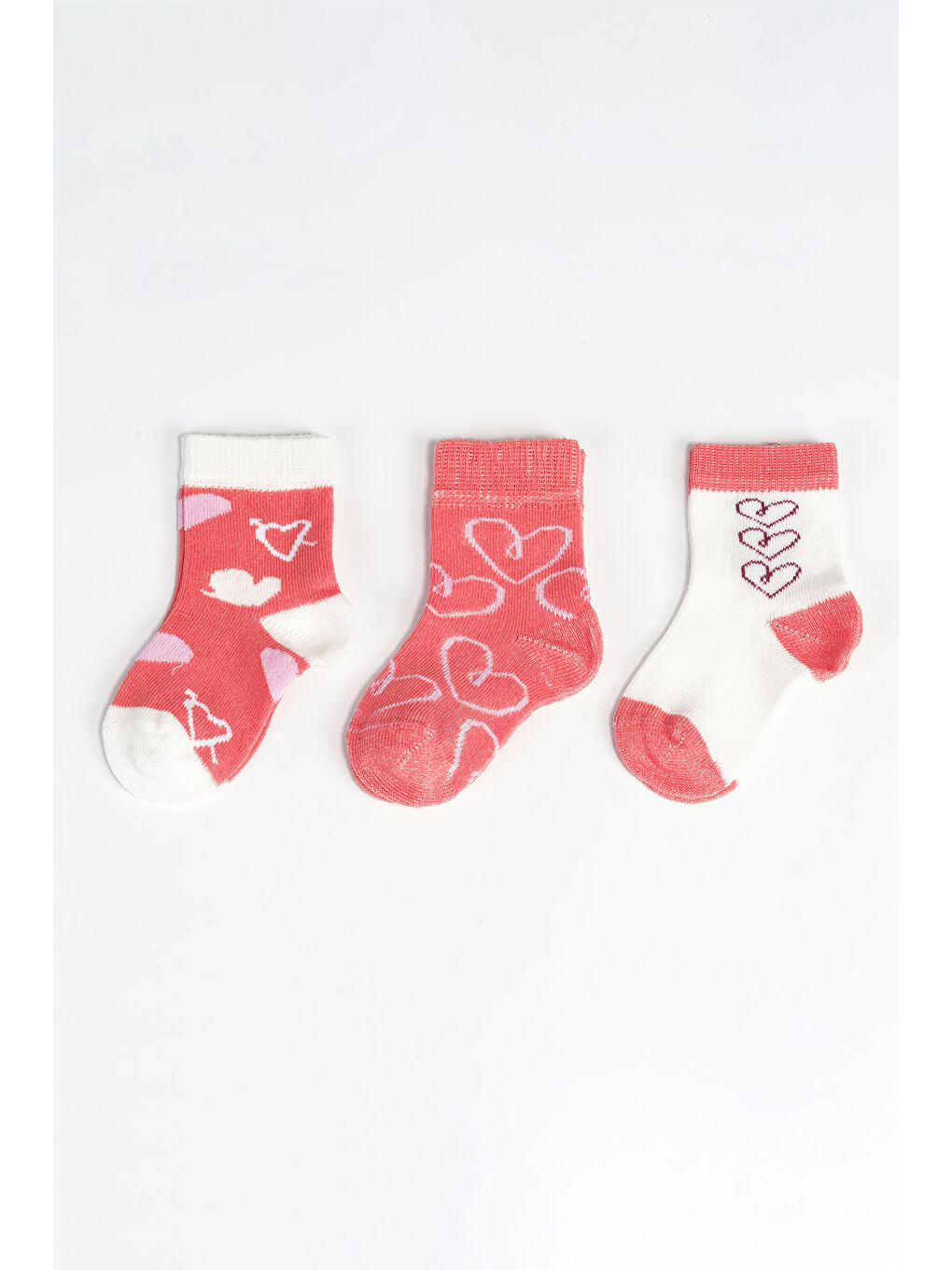 Ekru Kız Bebek Basic Dikişsiz 3 'lü Soket Çorap 0 Ay - 36 Ay