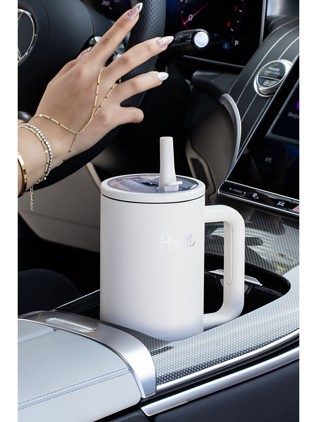 17238 Colte V2 Paslanmaz Çelik Sporcu Termos Bardak Matara Beyaz 1,2 Lt-2