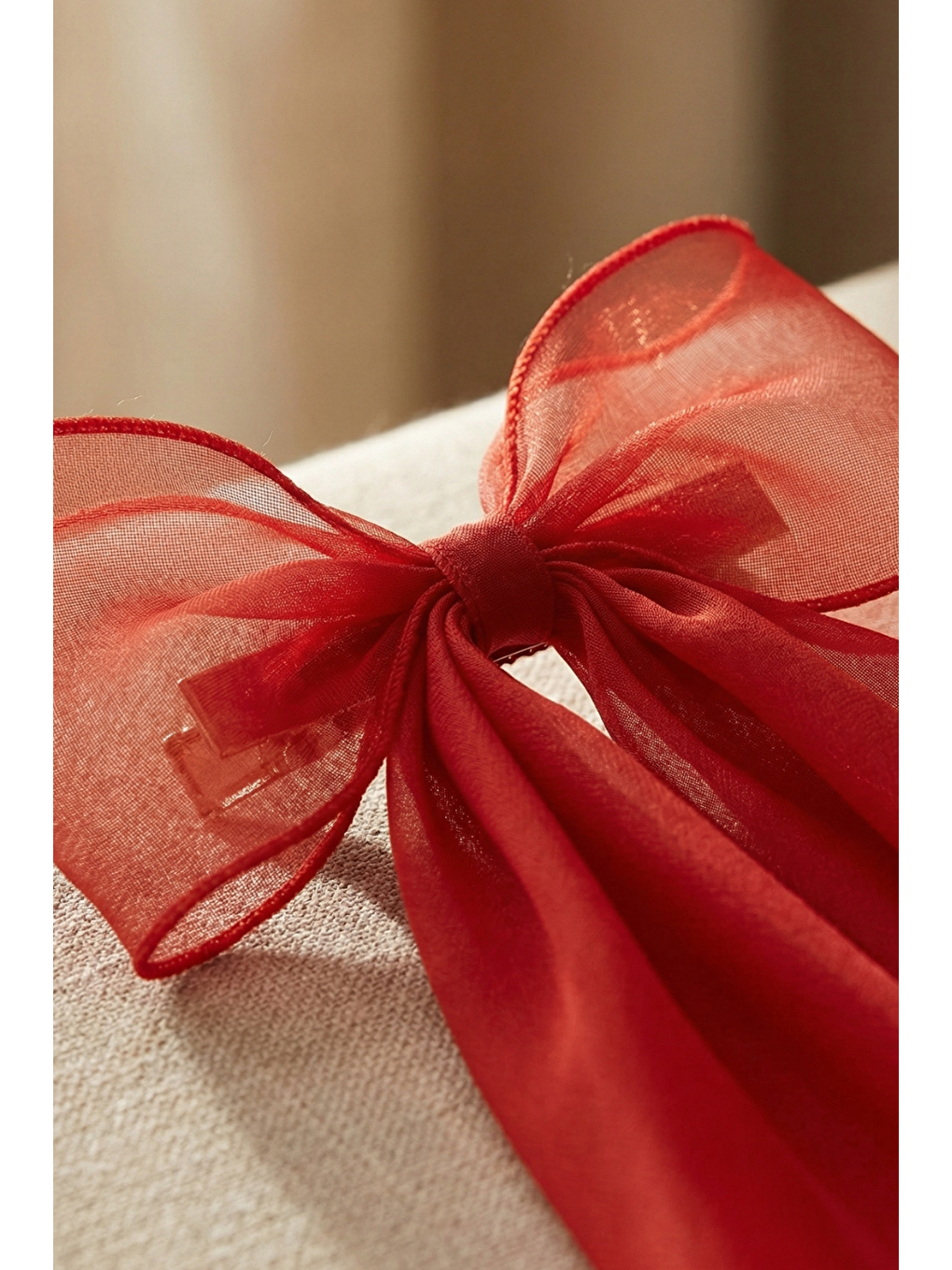 Tül Fiyonklu Otomat Toka Kırmızı-2