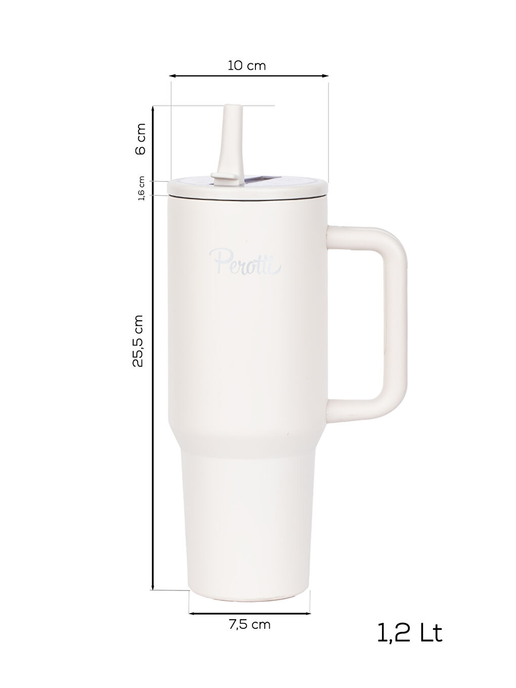 17238 Colte V2 Paslanmaz Çelik Sporcu Termos Bardak Matara Beyaz 1,2 Lt-3