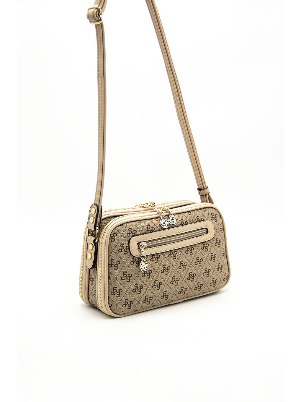 Bej Kadın Çapraz Çanta 899-43958 ÇAPRAZ BAYAN ÇANTASI M178 KOYU BEJ-MAT TEN-3