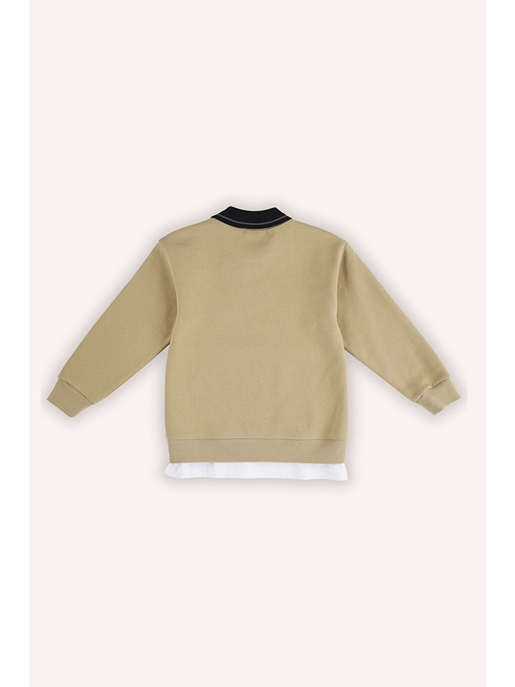 Bej Erkek Çocuk Yakalı Sweatshirt-1