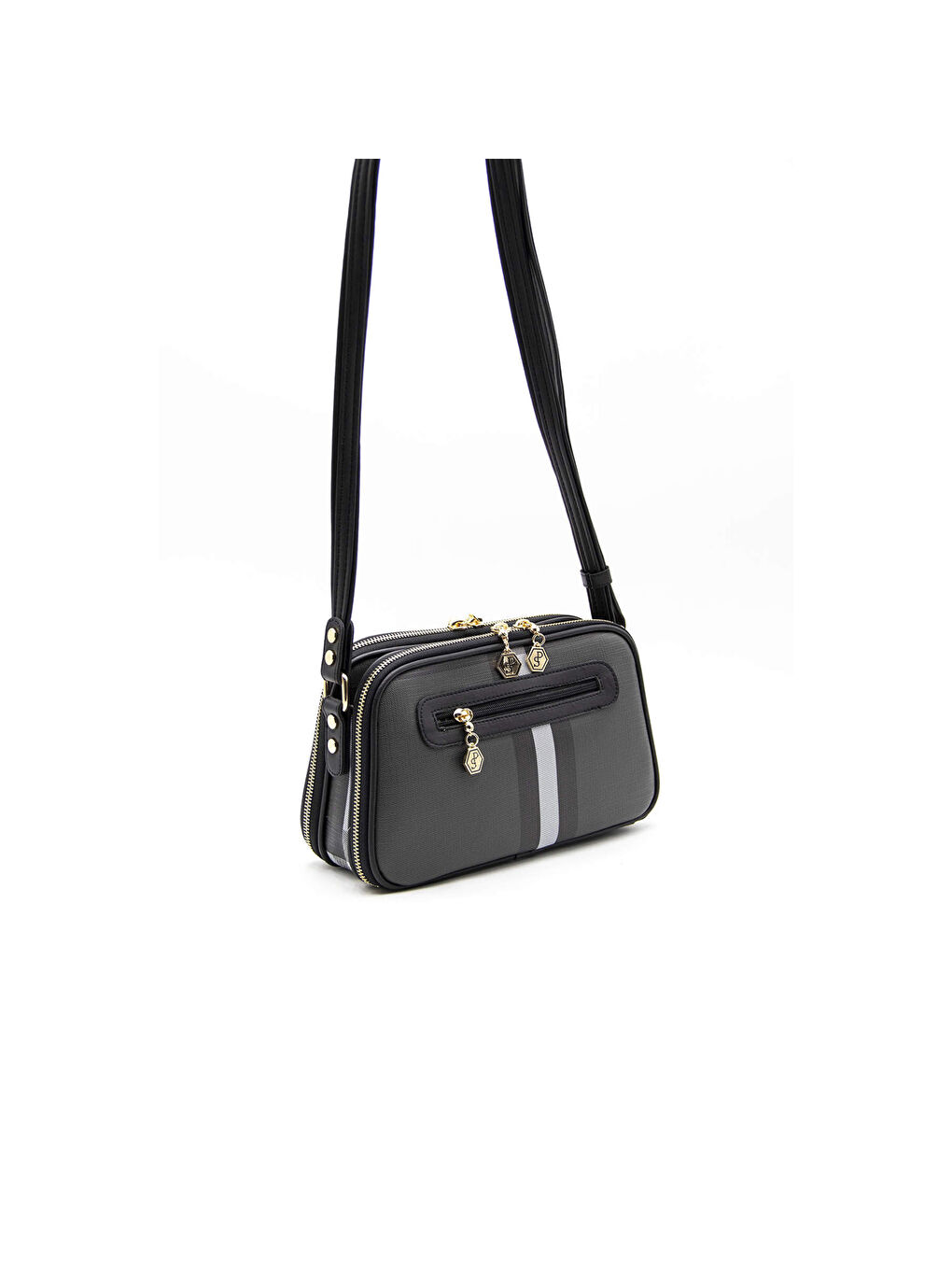 Siyah Kadın Çapraz Çanta 899-33608 SILVER POLO ÇAPRAZ BAYAN ÇANTASI MK129 SİYAH-MAT SİYAH-3