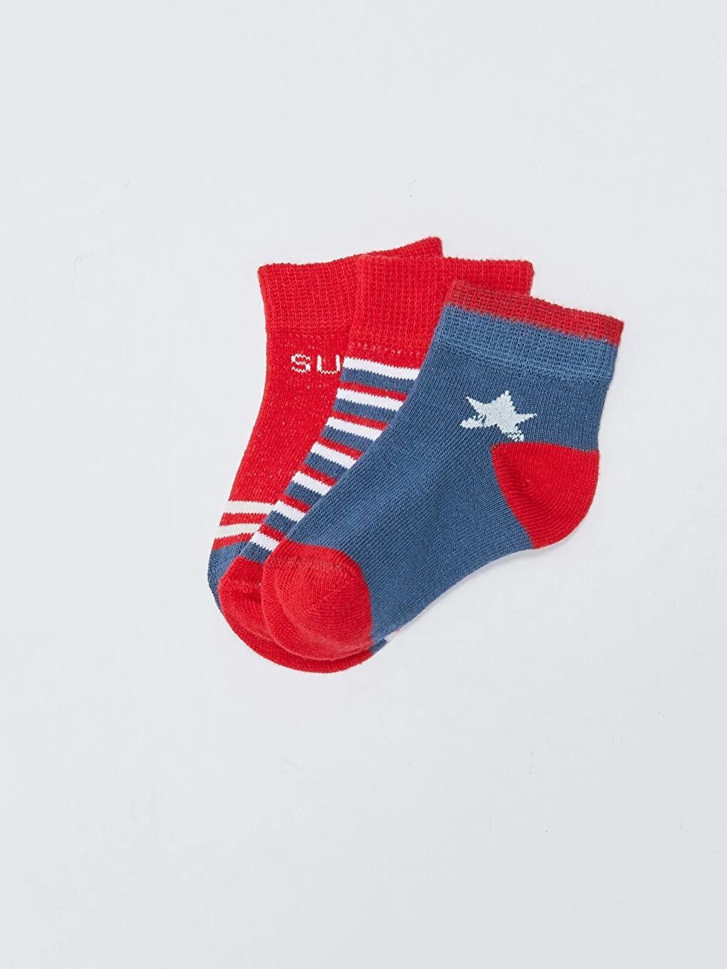 İndigo Erkek Bebek Basic Dikişsiz 3 'lü Soket Çorap 0 Ay - 36 Ay-1