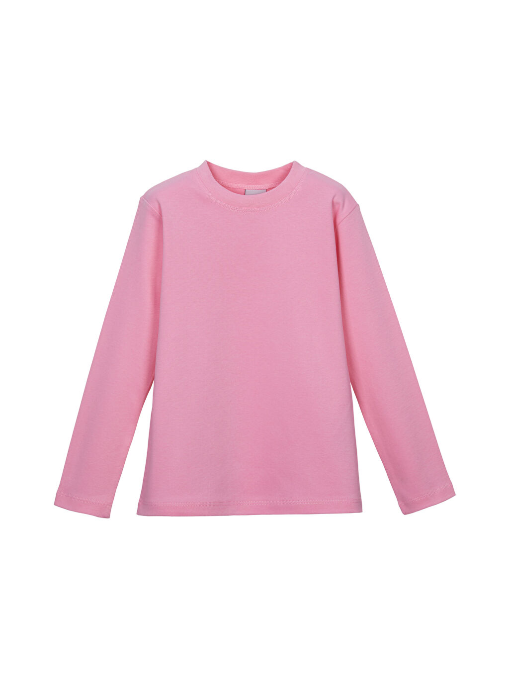 Lovetti Pembe Basic Unisex Çocuk Kışlık Sıfır Yaka Uzun Kollu Tişört