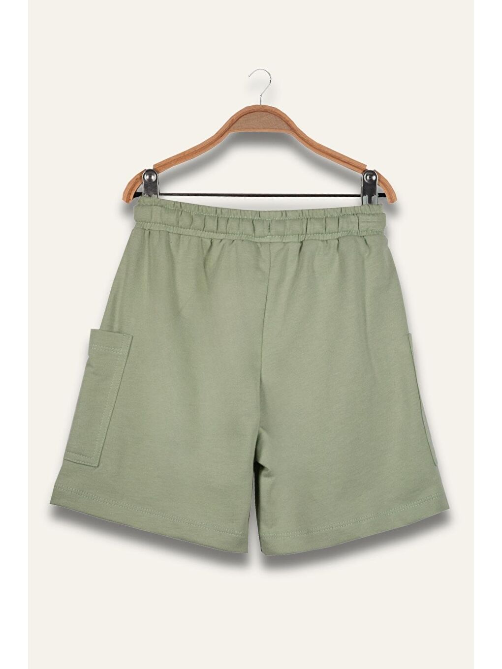 Erkek Çocuk Yandan Çepli Kısa Şort - Yeşil-1