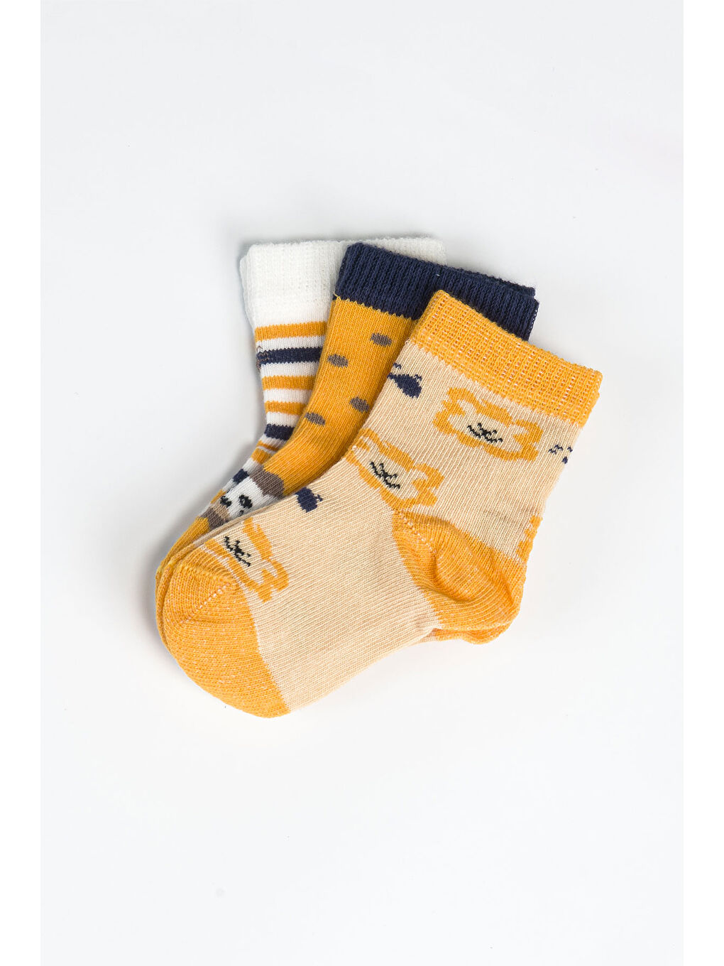 Turuncu Erkek Bebek Basic Dikişsiz 3 'lü Soket Çorap 0 Ay - 36 Ay-1