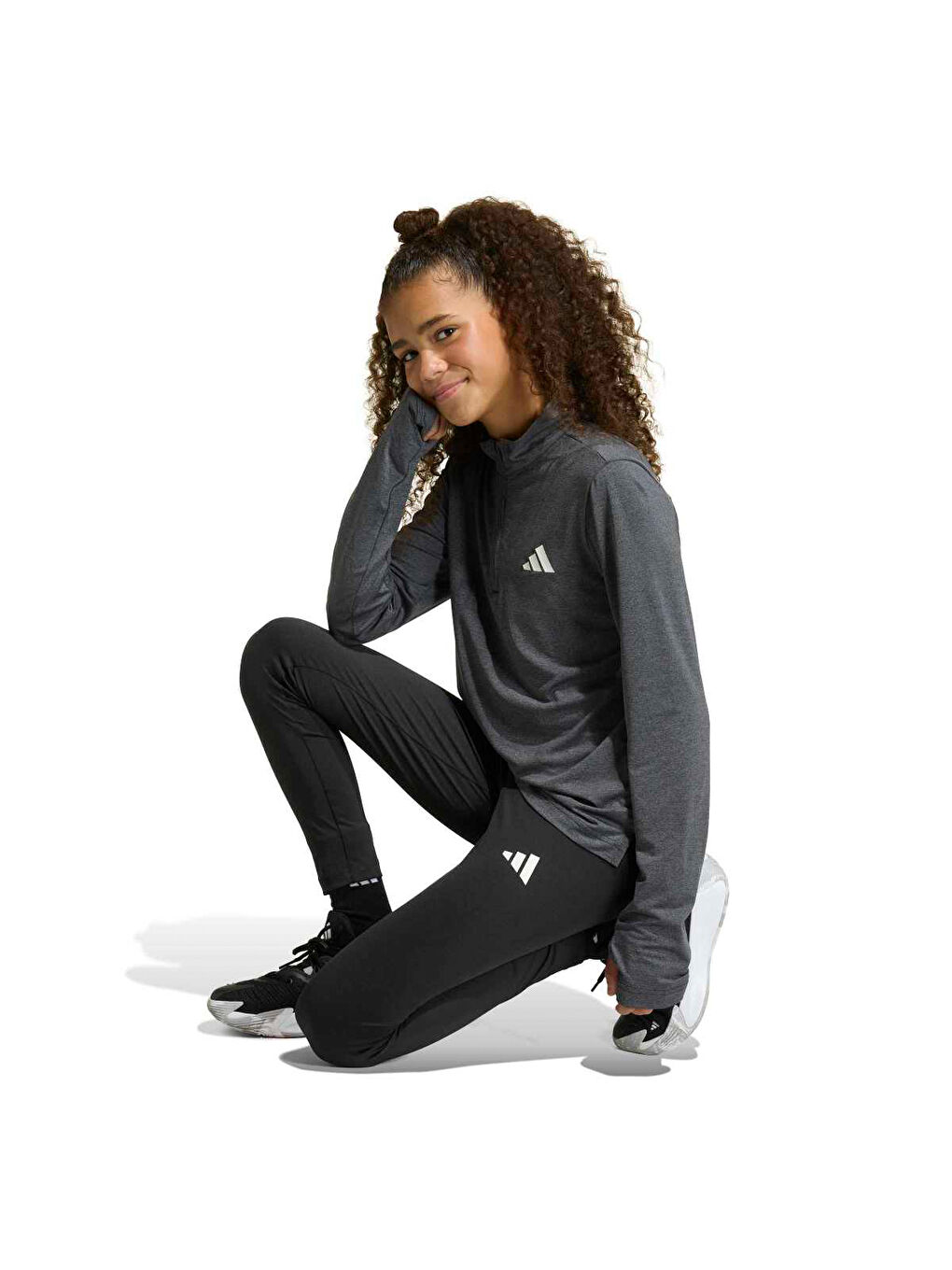 Train Essentials Kız Çocuk Siyah Tayt-3