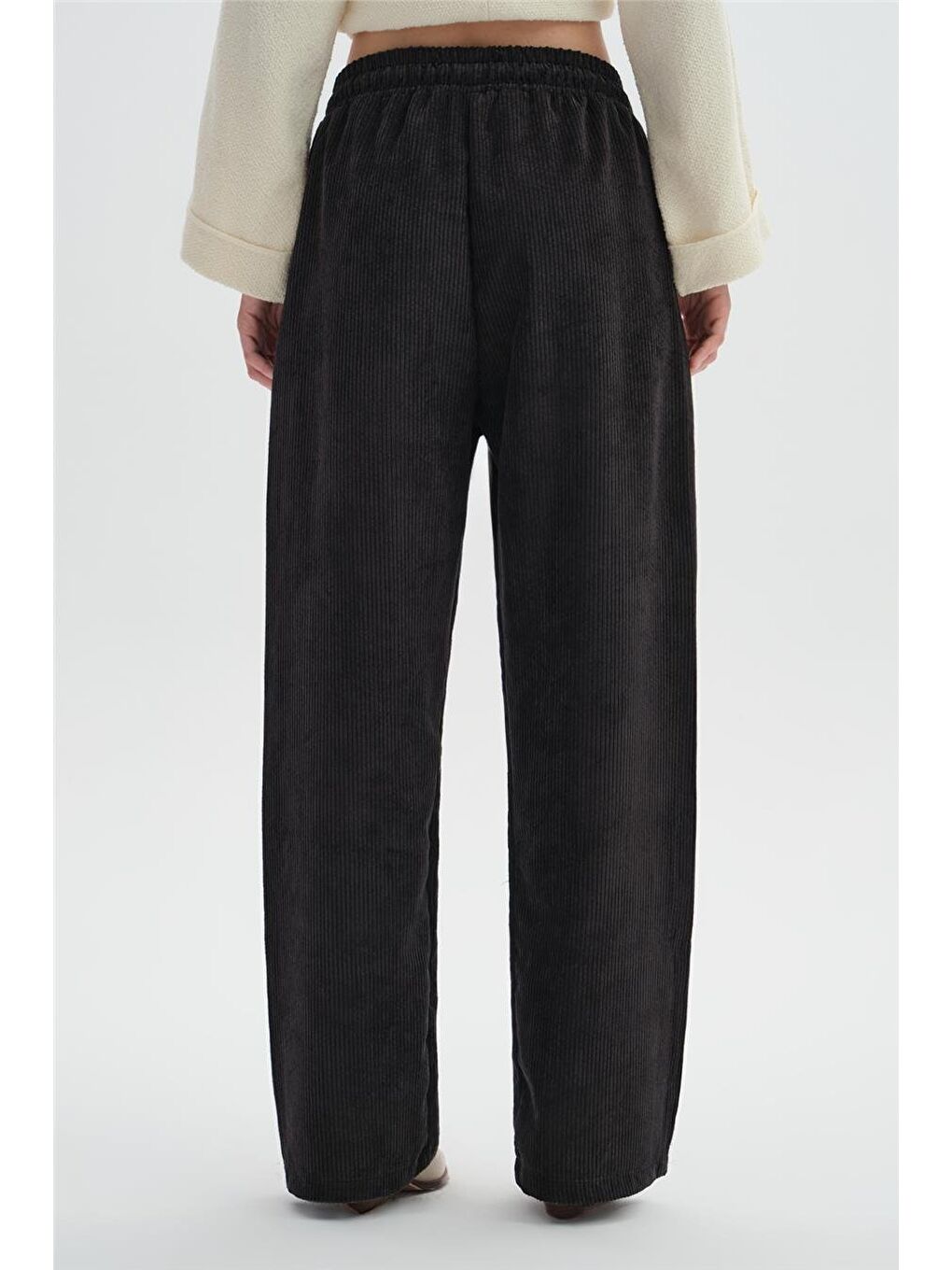 Antrasit Kadife Fitilli Pantolon-4