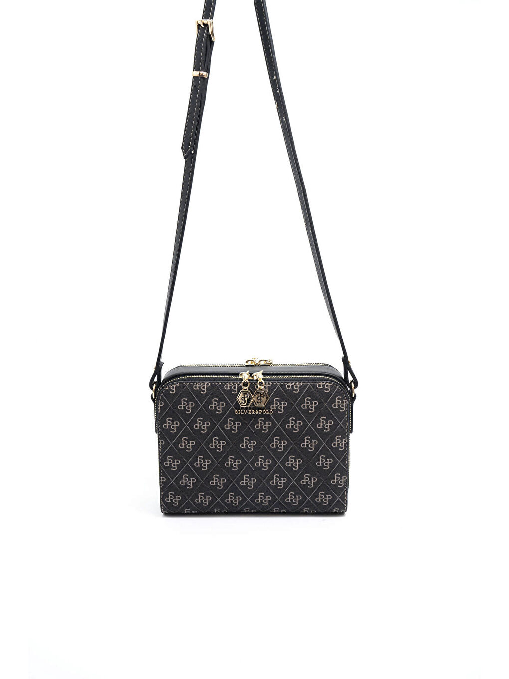 Gri Kadın Çapraz Çanta 888-45887 SILVER POLO ÇAPRAZ BAYAN ÇANTASI M178 FÜME-MAT SİYAH-1