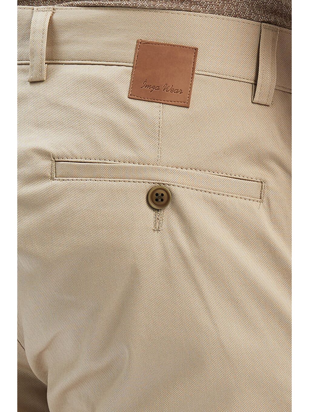 Bej Pamuklu Yandan Cepli Casual Slim Fit Chino Pantolon 1003240161-6