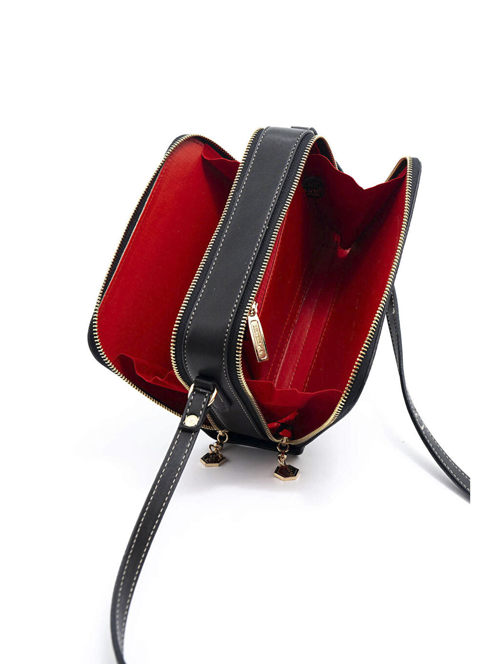 Gri Kadın Çapraz Çanta 888-45887 SILVER POLO ÇAPRAZ BAYAN ÇANTASI M178 FÜME-MAT SİYAH-6