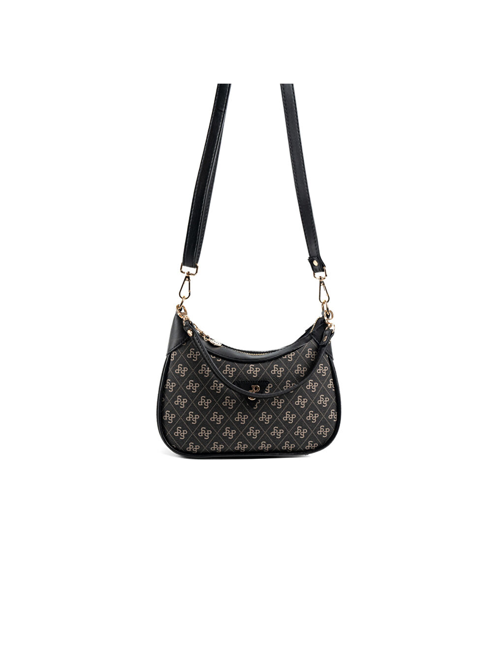 Gri Kadın Omuz Çantası 1180-48210 SILVER POLO BAYAN ÇANTASI M178 FÜME-MAT SİYAH-4