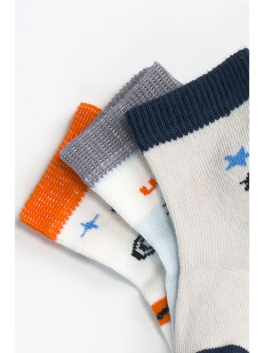 Ekru Erkek Bebek Basic Dikişsiz 3 'lü Soket Çorap 0 Ay - 36 Ay-2