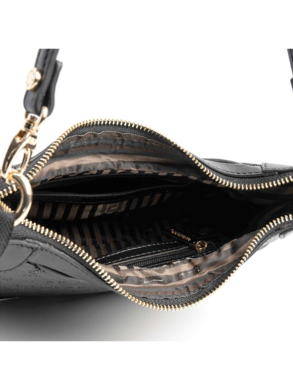 Gri Kadın Omuz Çantası 1180-48210 SILVER POLO BAYAN ÇANTASI M178 FÜME-MAT SİYAH-5