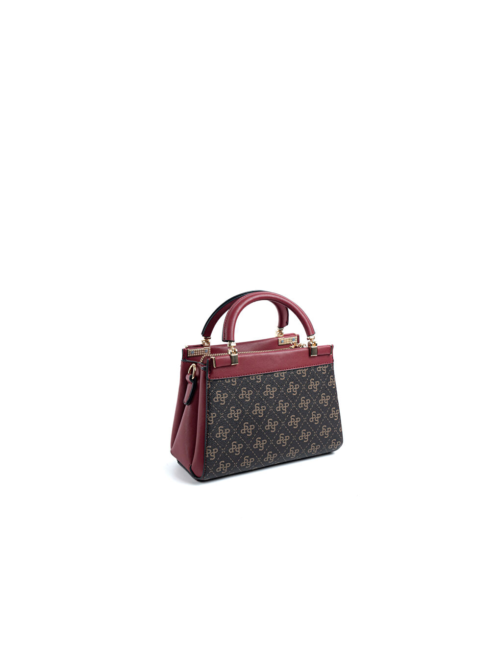 Kahverengi Kadın Omuz Çantası 1193-48067 SILVER POLO BAYAN ÇANTASI M178 KAHVE SARI-MAT BORDO-3